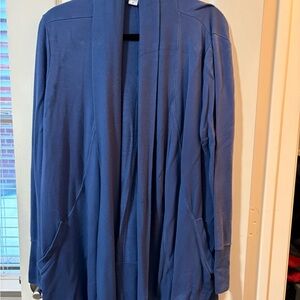 Athleta Blue Open-Front Cardigan